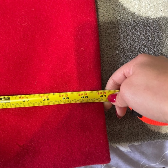 Wool Elegant Red Women's Coat - Picture 9 of 13